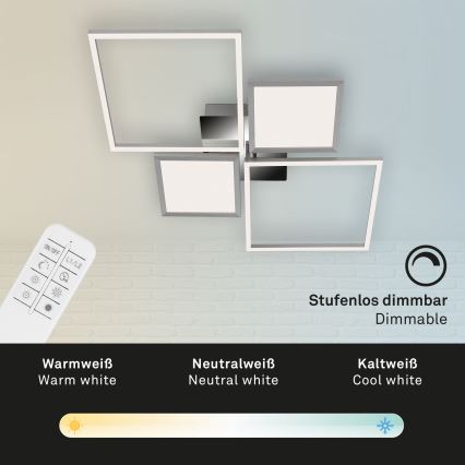 Briloner 3530-018 - LED loftlampe dæmpbar FRAME LED/40W/230V 3000-6500K + fjernbetjening