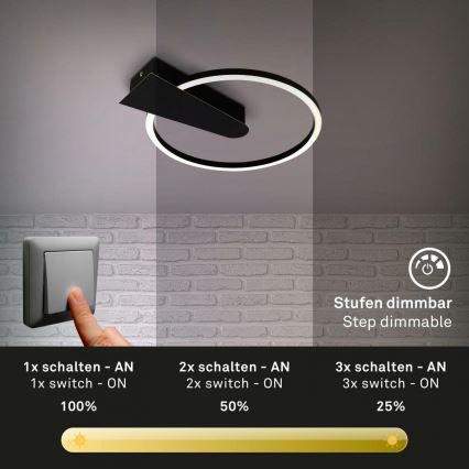 Briloner 3542-015 - LED loftlampe dæmpbar NICO LED/12W/230V sort