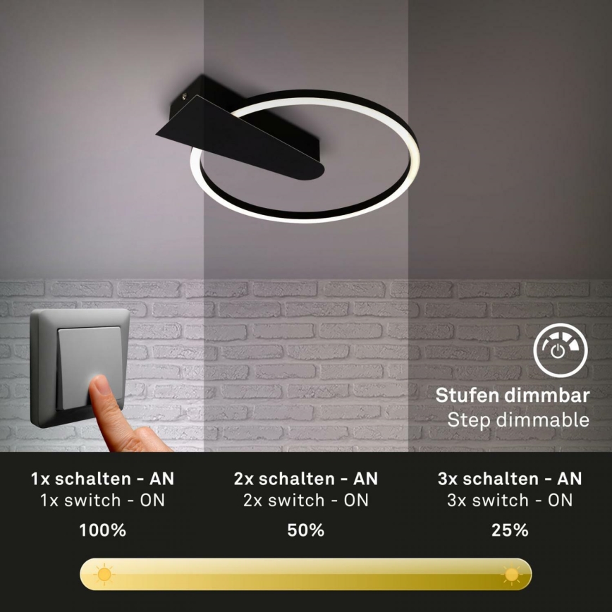 Briloner 3542-015 - LED loftlampe dæmpbar NICO LED/12W/230V sort