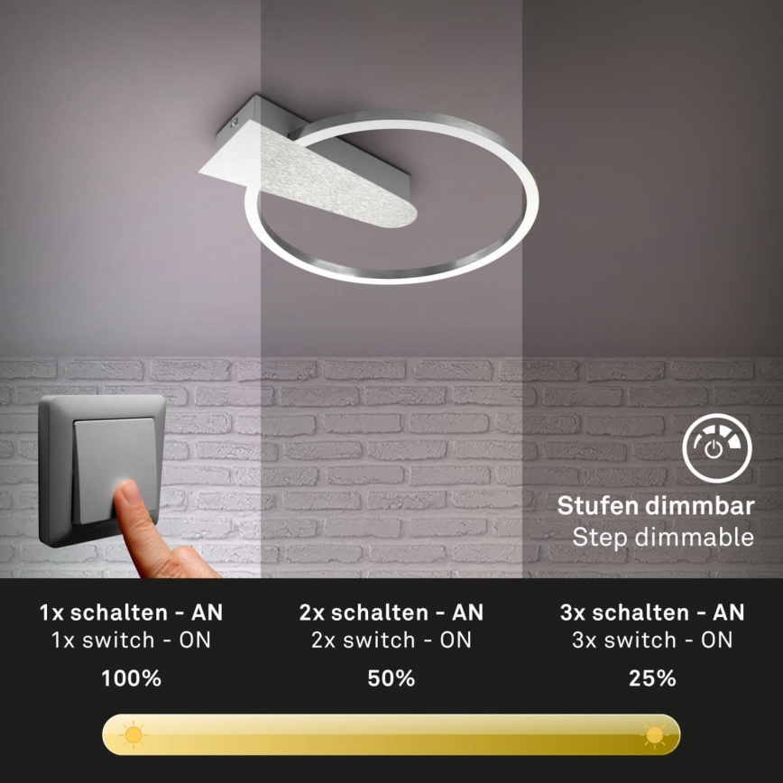 Briloner 3542-018 - LED loftlampe dæmpbar NICO LED/12W/230V mat krom