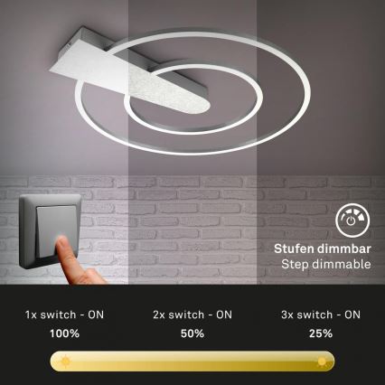 Briloner 3543-018 - LED loftlampe dæmpbar NICO LED/25W/230V mat krom