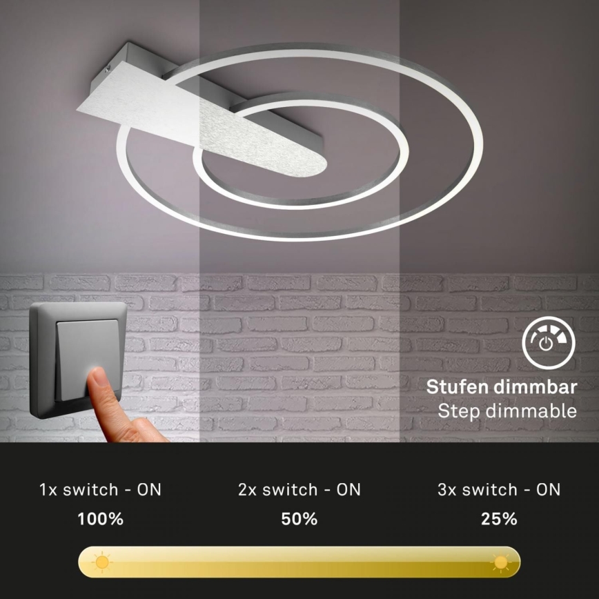 Briloner 3543-018 - LED loftlampe dæmpbar NICO LED/25W/230V mat krom