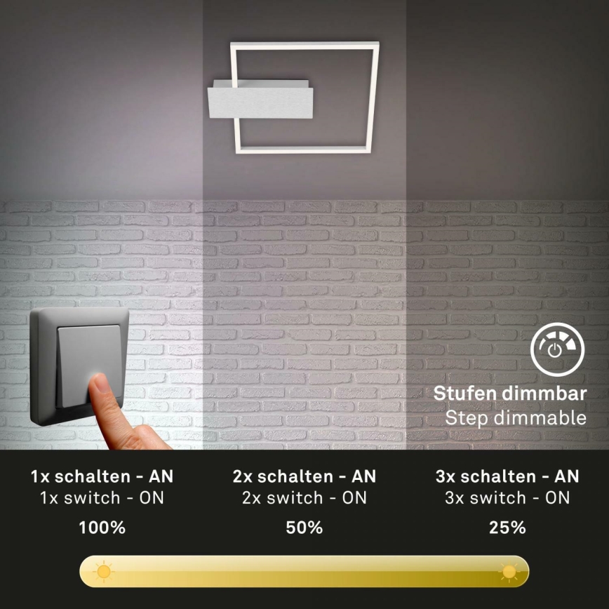 Briloner 3544-018 - LED loftlampe dæmpbar NICO LED/12W/230V mat krom