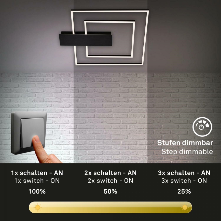 Briloner 3545-015 - LED loftlampe dæmpbar NICO LED/25W/230V sort