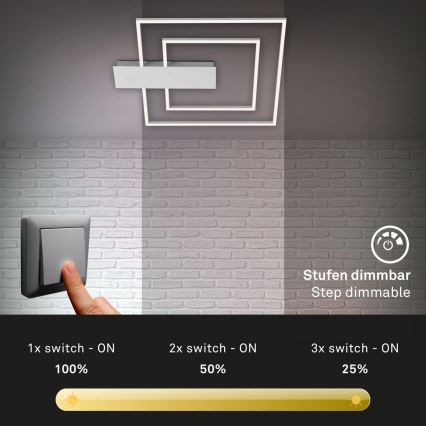 Briloner 3545-018 - LED loftlampe dæmpbar NICO LED/25W/230V mat krom