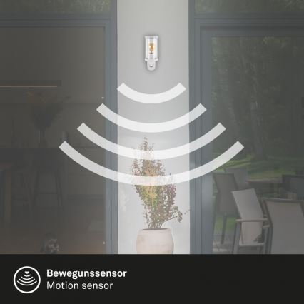 Briloner 3628-016 - Udendørs væglampe med sensor KAIRO 1xE27/12W/230V IP44 hvid
