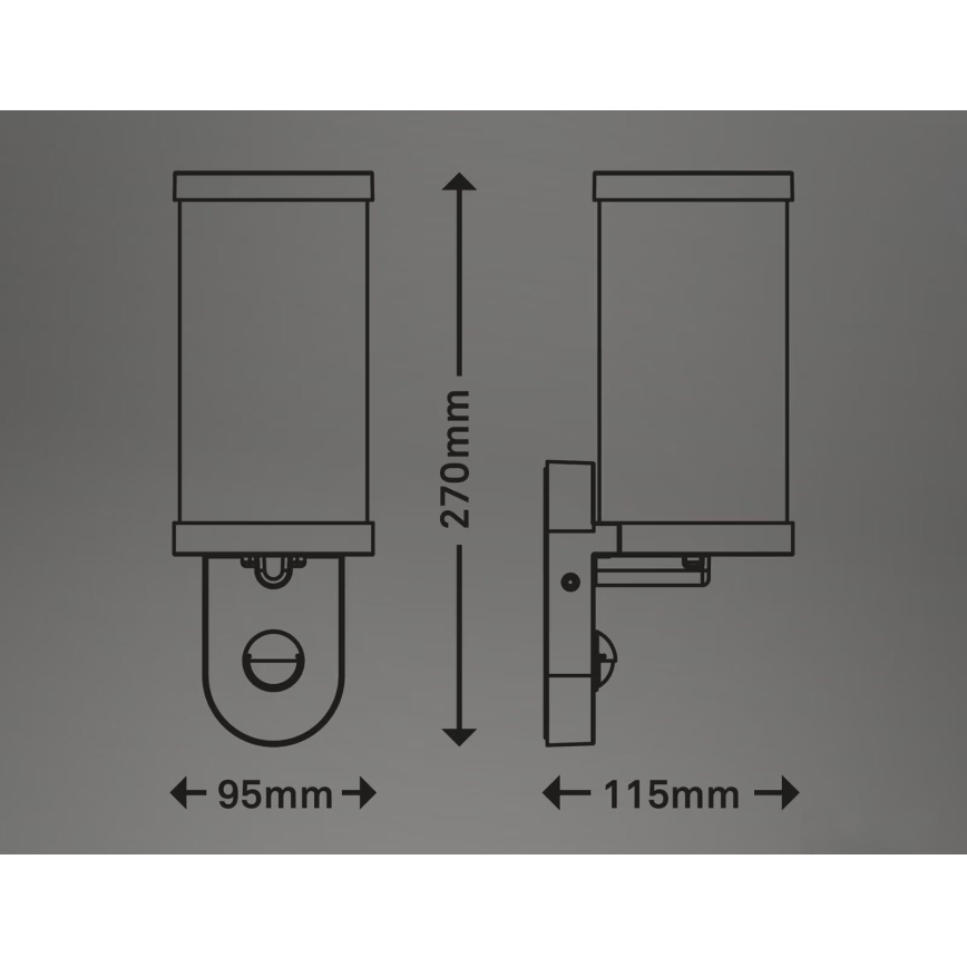 Briloner 3628-016 - Udendørs væglampe med sensor KAIRO 1xE27/12W/230V IP44 hvid