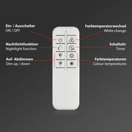 Briloner 3640-012 - LED loftlampe dæmpbar LED/25W/230V 2700-6500K + fjernbetjening