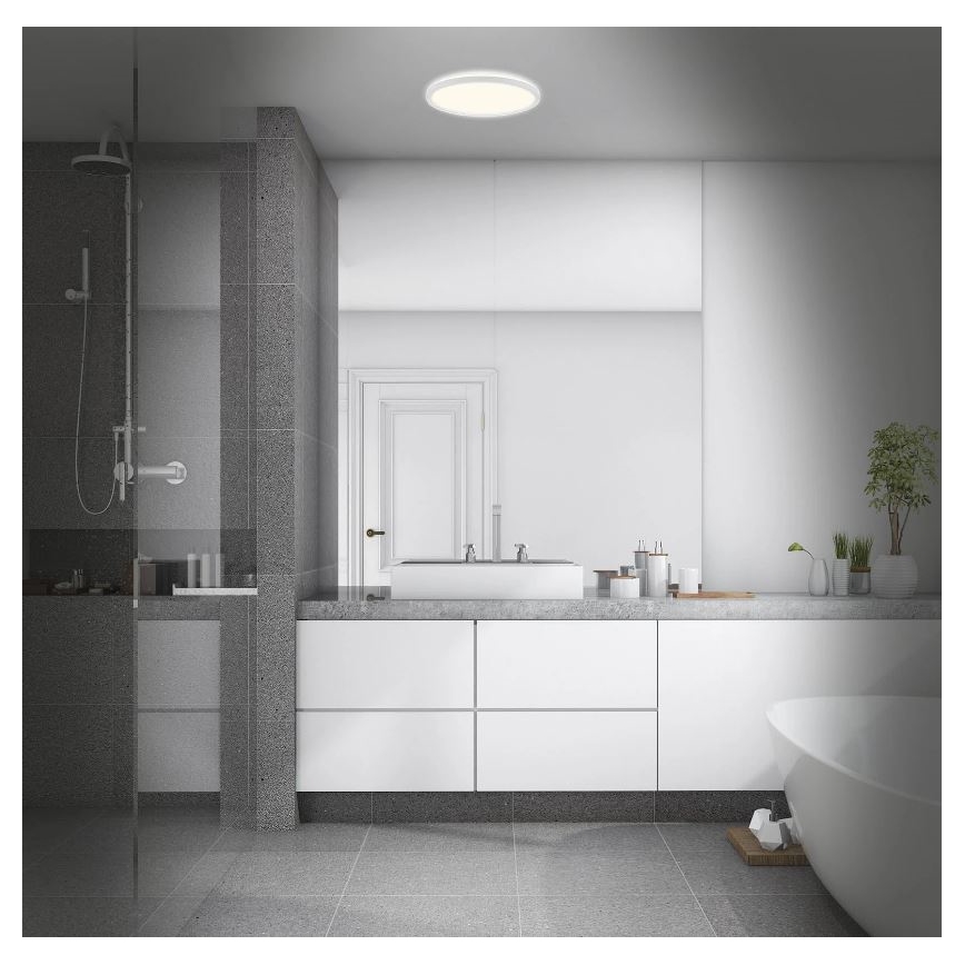 Briloner 3642-416 - LED loftlampe til badeværelse SLIM LED/19W/230V IP44 hvid