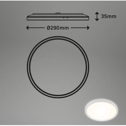 Briloner 3642-416 - LED loftlampe til badeværelse SLIM LED/19W/230V IP44 hvid