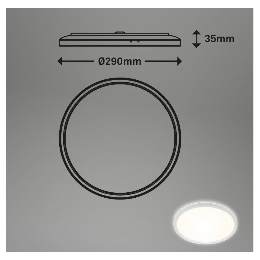 Briloner 3642-416 - LED loftlampe til badeværelse SLIM LED/19W/230V IP44 hvid