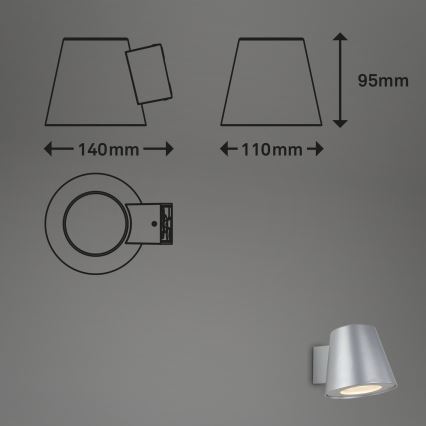 Briloner 3645-014 - Udendørs LED væglampe NEAPEL 1xGU10/4,9W/230V IP44