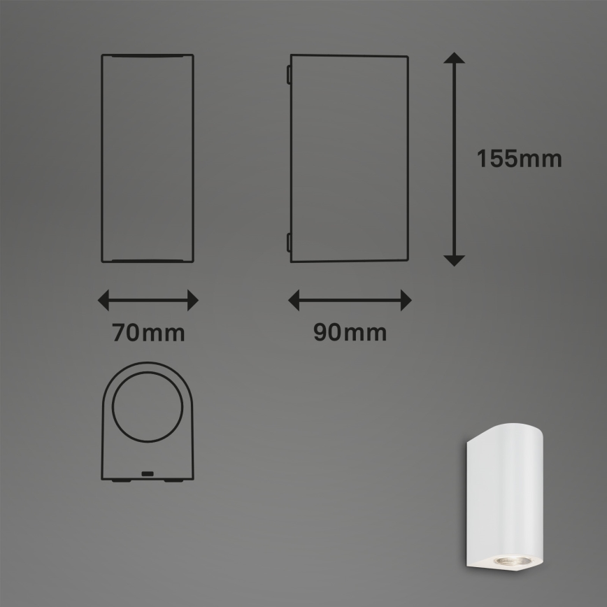 Briloner 3648-026 - Udendørs LED væglampe UP&DOWN 2xGU10/4,7W/230V IP44