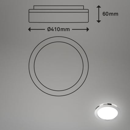 Briloner 3673-018 - LED loftlampe til badeværelse SPLASH LED/28W/230V diameter 41 cm