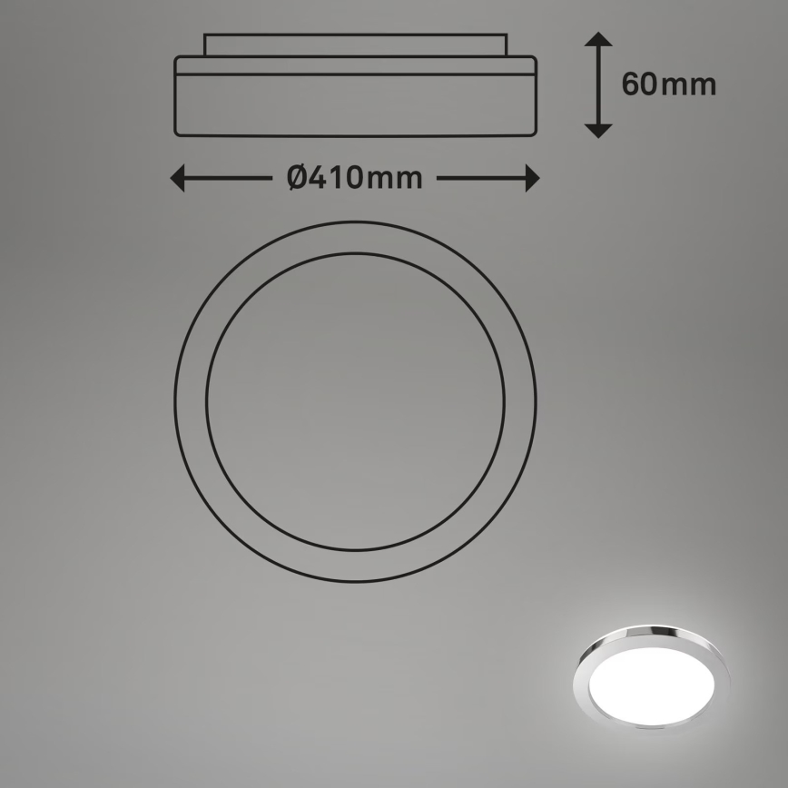Briloner 3673-018 - LED loftlampe til badeværelse SPLASH LED/28W/230V diameter 41 cm