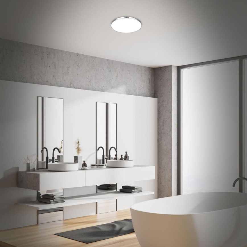 Briloner 3679-018 - LED loftlampe til badeværelse m. RGB-farver ødæmpbar MAGA LED/18,5W/230V 3000-6500K diameter 35,5 cm + fjernbetjening