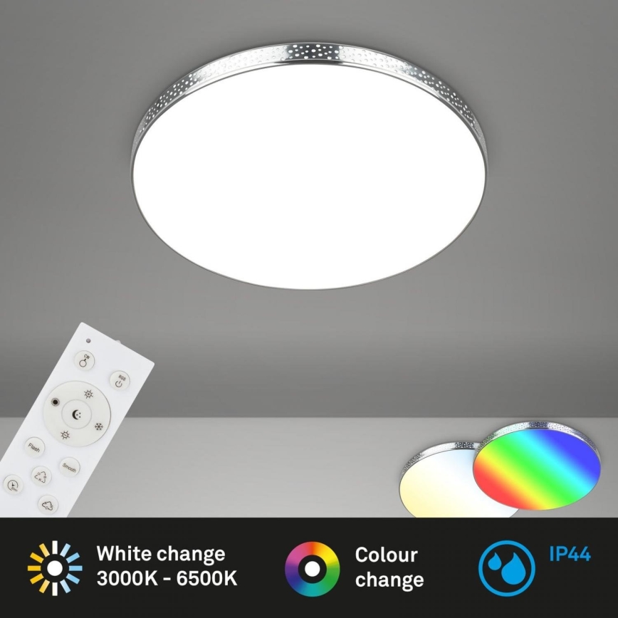 Briloner 3679-018 - LED loftlampe til badeværelse m. RGB-farver ødæmpbar MAGA LED/18,5W/230V 3000-6500K diameter 35,5 cm + fjernbetjening