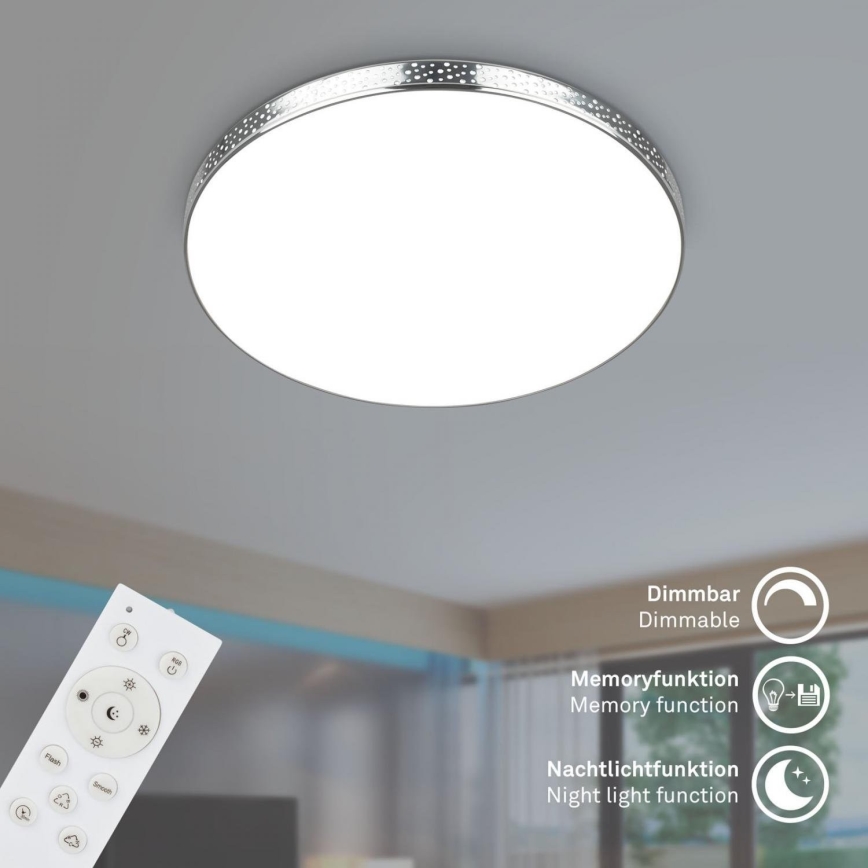 Briloner 3679-018 - LED loftlampe til badeværelse m. RGB-farver ødæmpbar MAGA LED/18,5W/230V 3000-6500K diameter 35,5 cm + fjernbetjening