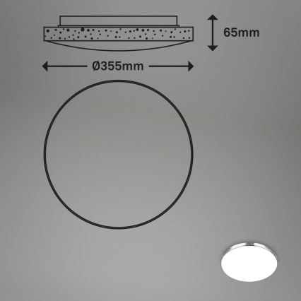 Briloner 3679-018 - LED loftlampe til badeværelse m. RGB-farver ødæmpbar MAGA LED/18,5W/230V 3000-6500K diameter 35,5 cm + fjernbetjening