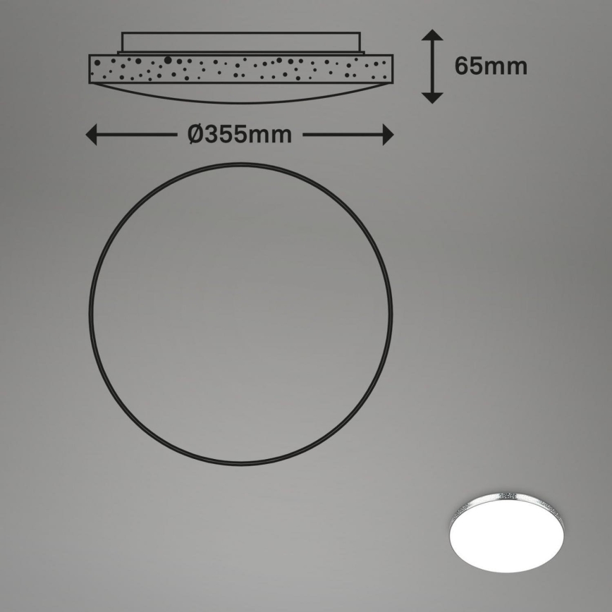 Briloner 3679-018 - LED loftlampe til badeværelse m. RGB-farver ødæmpbar MAGA LED/18,5W/230V 3000-6500K diameter 35,5 cm + fjernbetjening