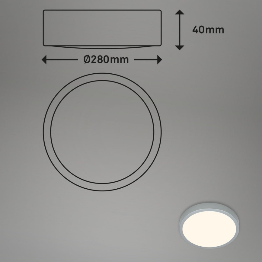 Briloner 3700-014 - LED loftlampe RUNA LED/16W/230V 3000K diameter 28 cm sølvfarvet