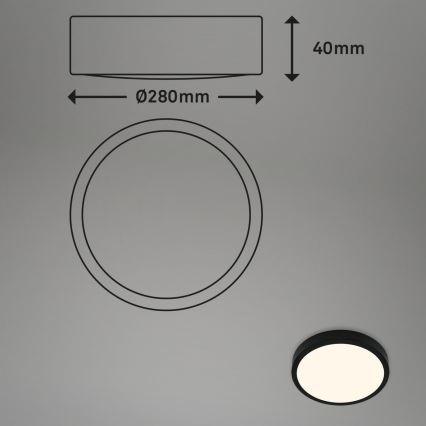 Briloner 3700-015 - LED loftlampe RUNA LED/16W/230V 3000K diameter 28 cm sort