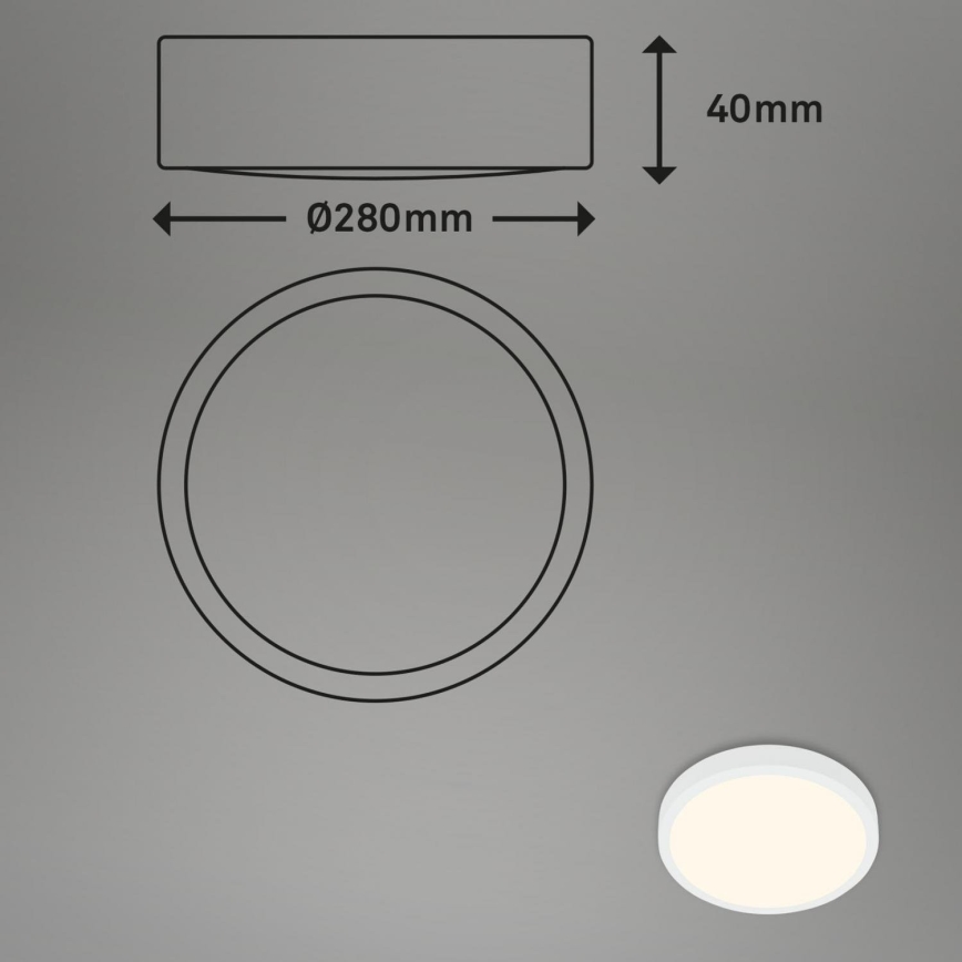 Briloner 3700-016 - LED loftlampe RUNA LED/16W/230V 3000K diameter 28 cm hvid