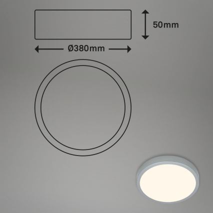 Briloner 3703-014 - LED loftlampe RUNA LED/24W/230V 3000K diameter 38 cm sølvfarvet