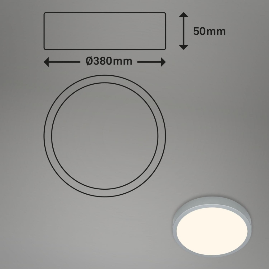 Briloner 3703-014 - LED loftlampe RUNA LED/24W/230V 3000K diameter 38 cm sølvfarvet