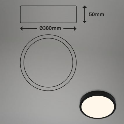 Briloner 3703-015 - LED loftlampe RUNA LED/24W/230V 3000K diameter 38 cm sort