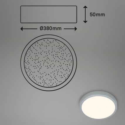 Briloner 3704-014-LED loftlampe dæmpbar RUNA LED/22W/230V 2700-6500K sølvfarvet + fjernbetjening