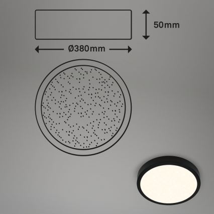 Briloner 3704-015 - LED loftlampe dæmpbar RUNA LED/22W/230V 2700-6500K sort + fjernbetjening