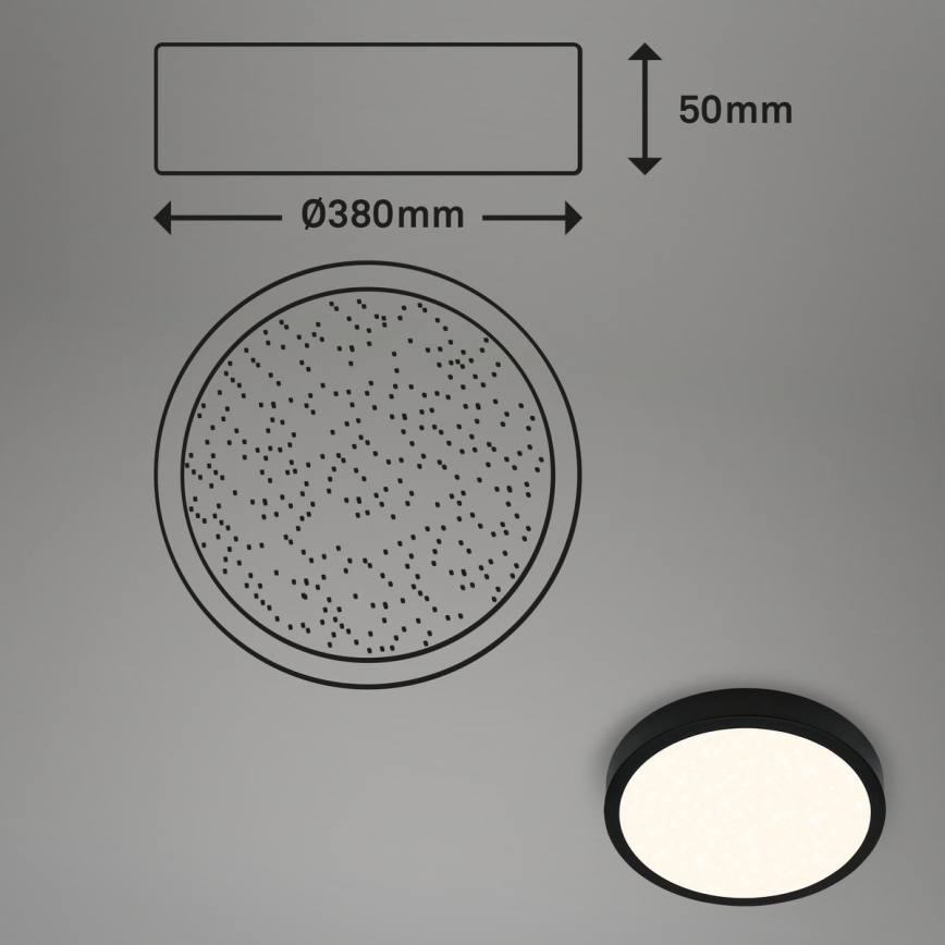 Briloner 3704-015 - LED loftlampe dæmpbar RUNA LED/22W/230V 2700-6500K sort + fjernbetjening