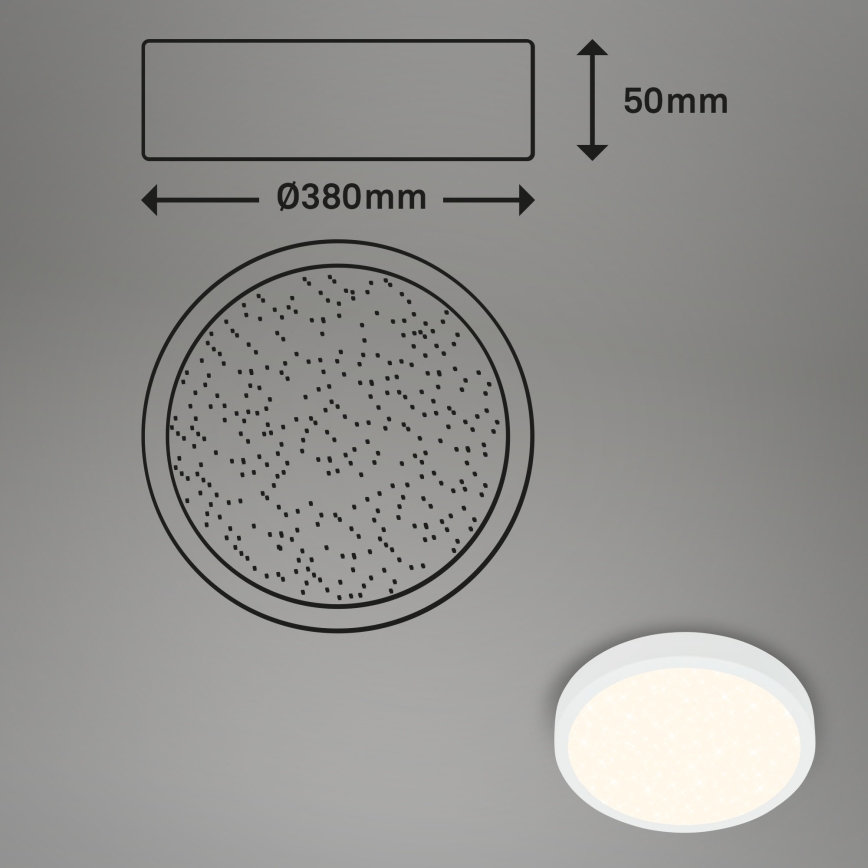 Briloner 3704-016 - LED loftlampe dæmpbar RUNA LED/22W/230V 2700-6500K hvid + fjernbetjening