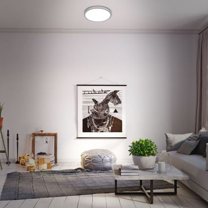 Briloner 3709-014 - LED loftlampe m. RGBW-farver dæmpbar LED/22W/230V 4000K diameter 38 cm sølvfarvet + fjernbetjening