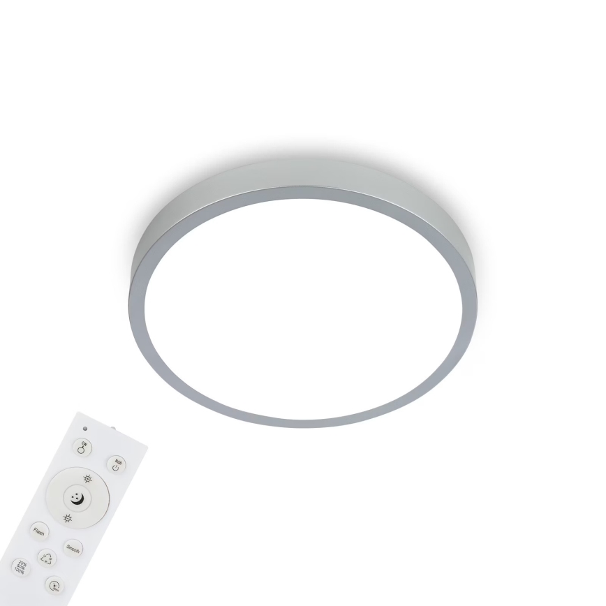 Briloner 3709-014 - LED loftlampe m. RGBW-farver dæmpbar LED/22W/230V 4000K diameter 38 cm sølvfarvet + fjernbetjening
