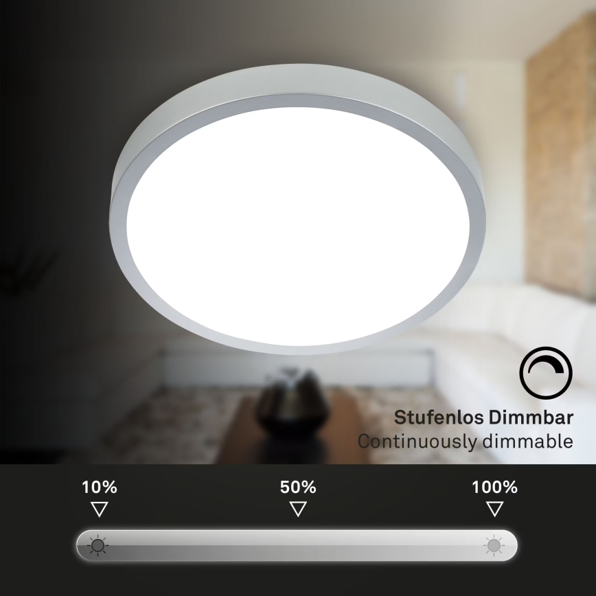 Briloner 3709-014 - LED loftlampe m. RGBW-farver dæmpbar LED/22W/230V 4000K diameter 38 cm sølvfarvet + fjernbetjening