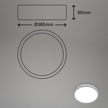 Briloner 3709-014 - LED loftlampe m. RGBW-farver dæmpbar LED/22W/230V 4000K diameter 38 cm sølvfarvet + fjernbetjening