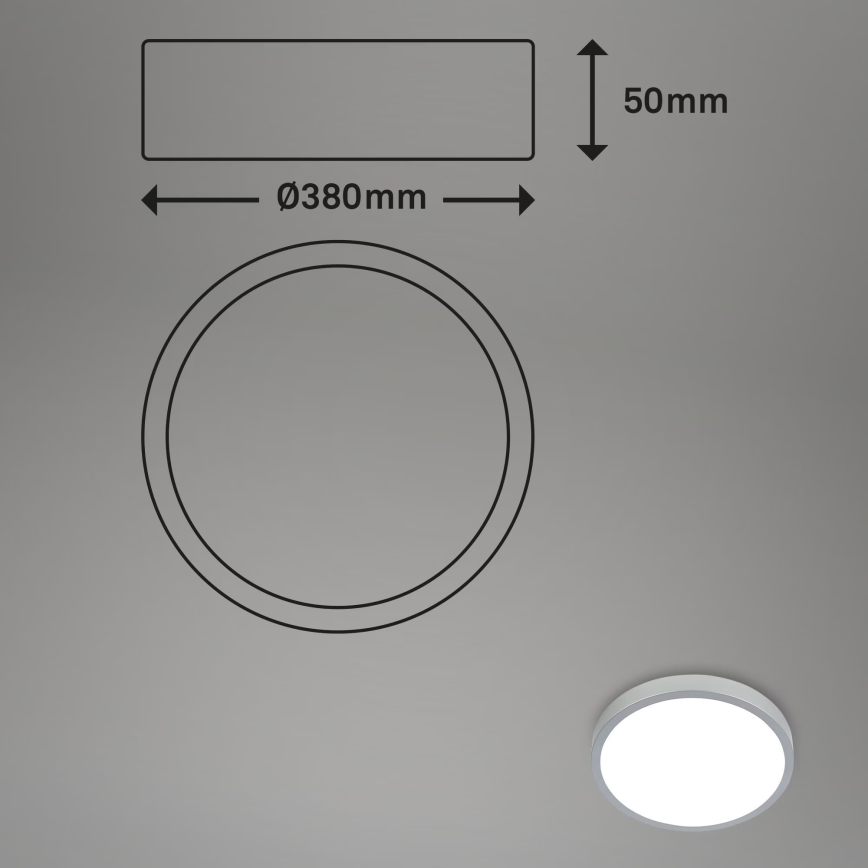 Briloner 3709-014 - LED loftlampe m. RGBW-farver dæmpbar LED/22W/230V 4000K diameter 38 cm sølvfarvet + fjernbetjening