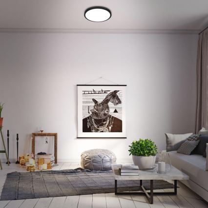 Briloner 3709-015 - LED loftlampe m. RGBW-farver dæmpbar LED/22W/230V 4000K diameter 38 cm sort + fjernbetjening