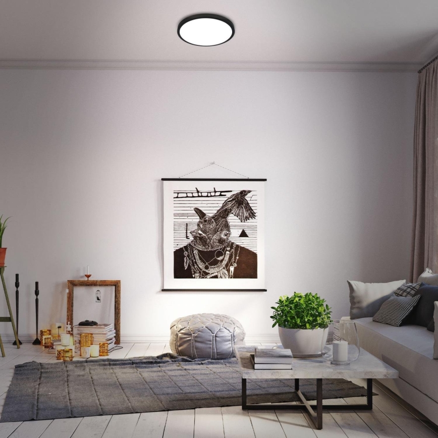 Briloner 3709-015 - LED loftlampe m. RGBW-farver dæmpbar LED/22W/230V 4000K diameter 38 cm sort + fjernbetjening