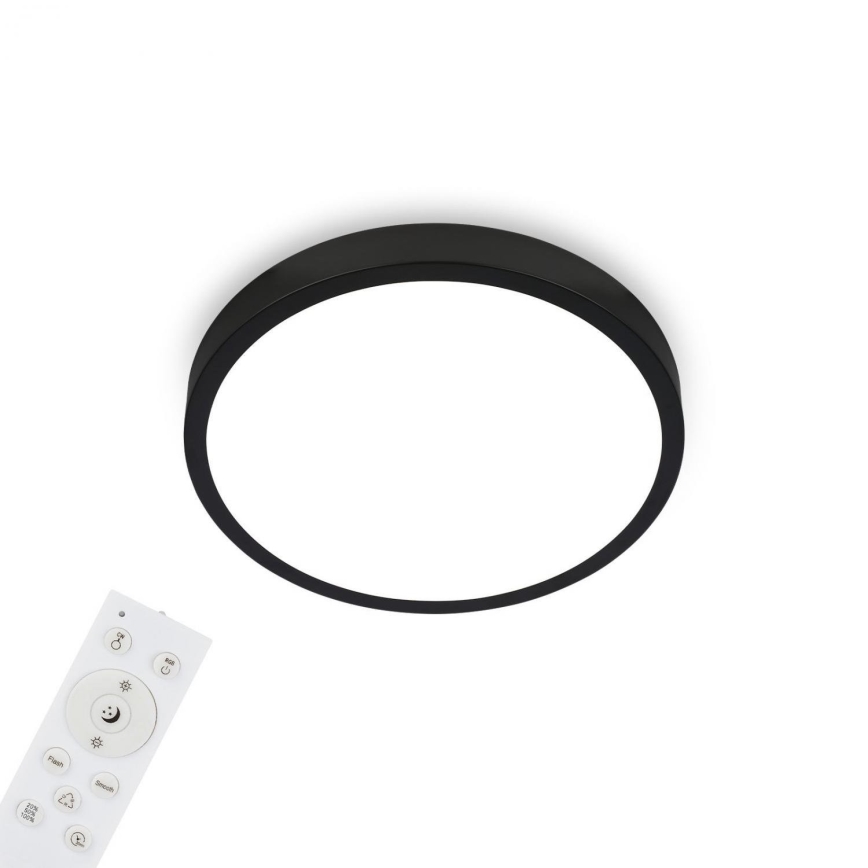 Briloner 3709-015 - LED loftlampe m. RGBW-farver dæmpbar LED/22W/230V 4000K diameter 38 cm sort + fjernbetjening