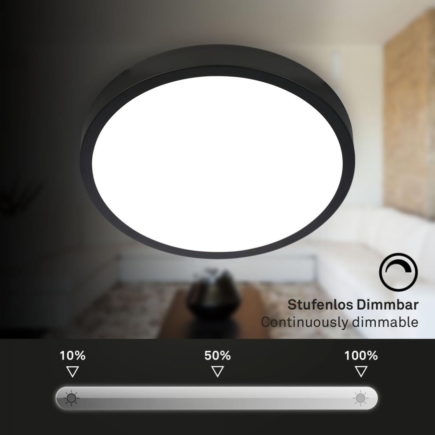 Briloner 3709-015 - LED loftlampe m. RGBW-farver dæmpbar LED/22W/230V 4000K diameter 38 cm sort + fjernbetjening