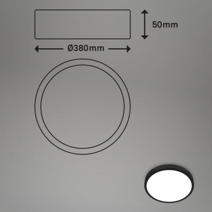 Briloner 3709-015 - LED loftlampe m. RGBW-farver dæmpbar LED/22W/230V 4000K diameter 38 cm sort + fjernbetjening