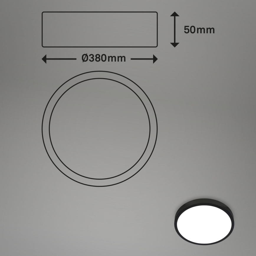 Briloner 3709-015 - LED loftlampe m. RGBW-farver dæmpbar LED/22W/230V 4000K diameter 38 cm sort + fjernbetjening