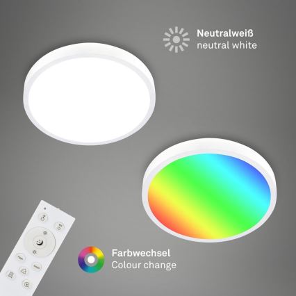 Briloner 3709-016 - LED loftlampe m. RGBW-farver dæmpbar LED/22W/230V 4000K diameter 38 cm hvid + fjernbetjening