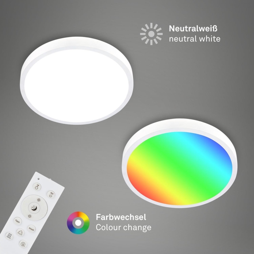 Briloner 3709-016 - LED loftlampe m. RGBW-farver dæmpbar LED/22W/230V 4000K diameter 38 cm hvid + fjernbetjening