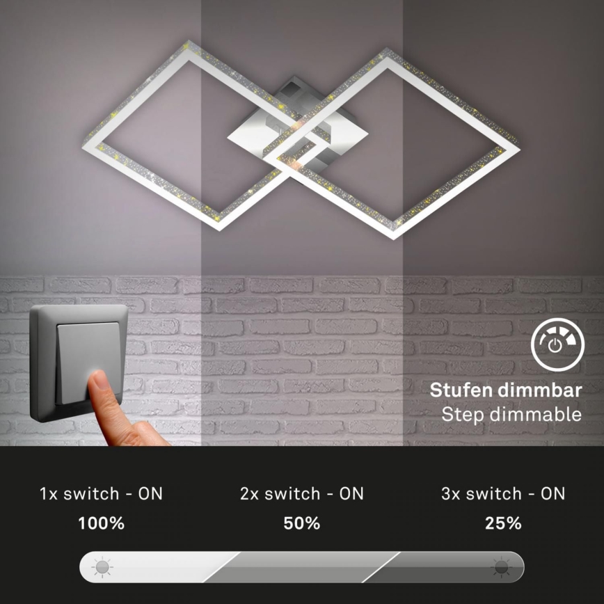 Briloner 3751-019 - LED loftlampe dæmpbar FRAME LED/20W/230V skinnende krom