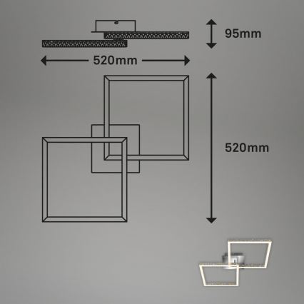 Briloner 3751-019 - LED loftlampe dæmpbar FRAME LED/20W/230V skinnende krom