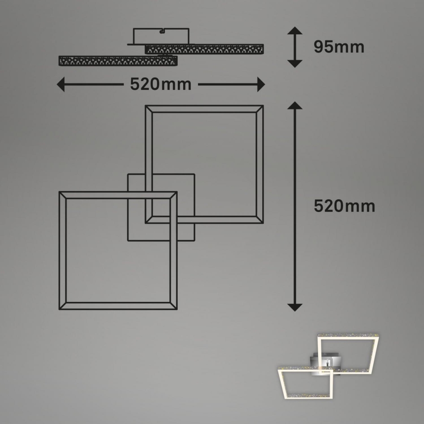 Briloner 3751-019 - LED loftlampe dæmpbar FRAME LED/20W/230V skinnende krom